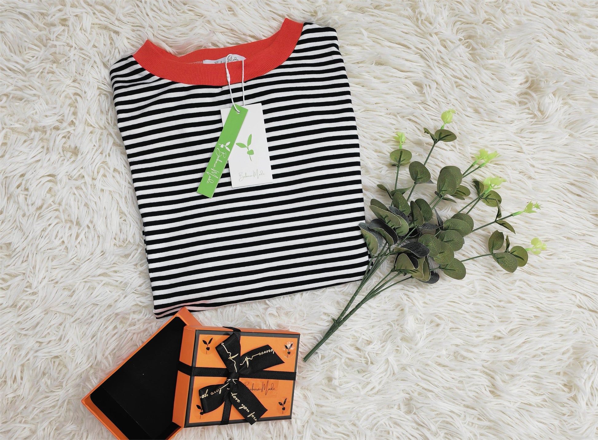 Orange-navy-blue-white striped Long Sleeve - HerbstStreifen - Image 6