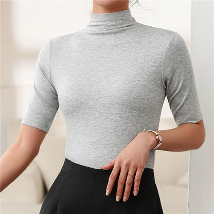 Seamless & Soft Women's Turtleneck Top with Form-Fitting Cut - Arina Fall Collection - Image 3