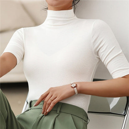 Seamless & Soft Women's Turtleneck Top with Form-Fitting Cut - Arina Fall Collection - Image 2