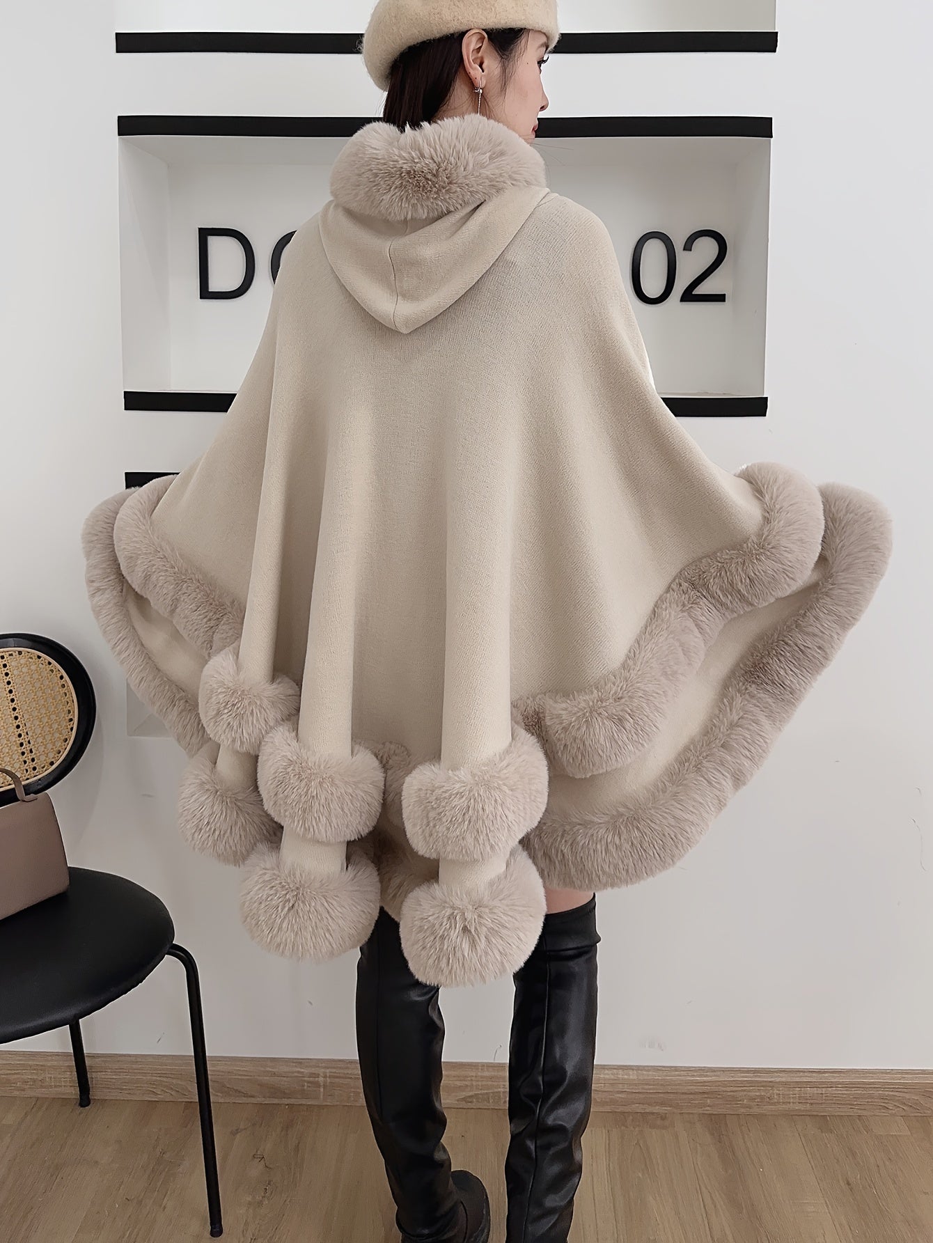 Oversized Furry Cape Jas for Women - Fiona - Image 8