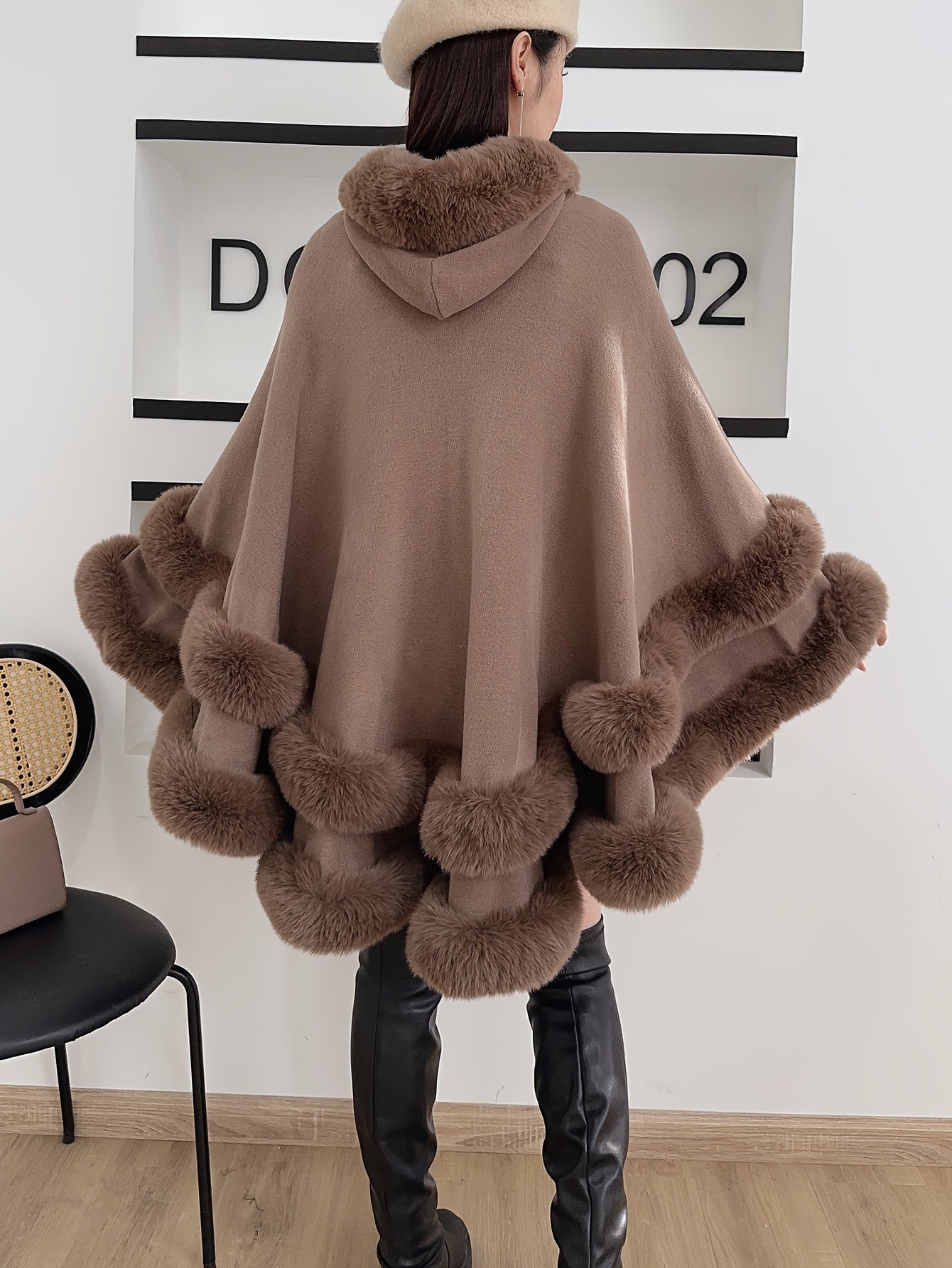 Oversized Furry Cape Jas for Women - Fiona - Image 9