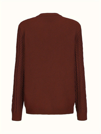 Plain Knitted Cardigan with Button Closure and Pockets - Olivia - Image 7