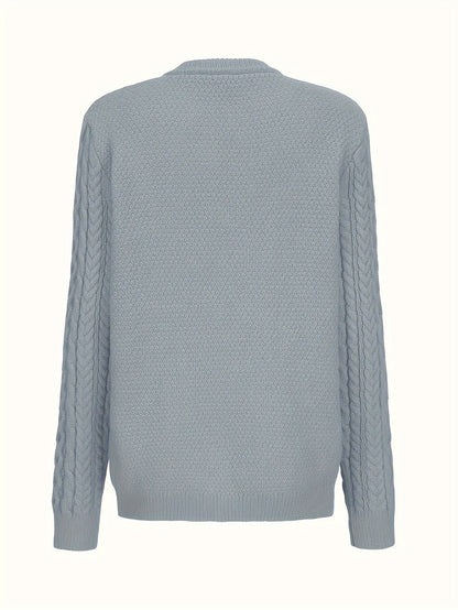 Plain Knitted Cardigan with Button Closure and Pockets - Olivia - Image 8