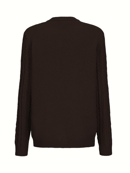 Plain Knitted Cardigan with Button Closure and Pockets - Olivia - Image 9