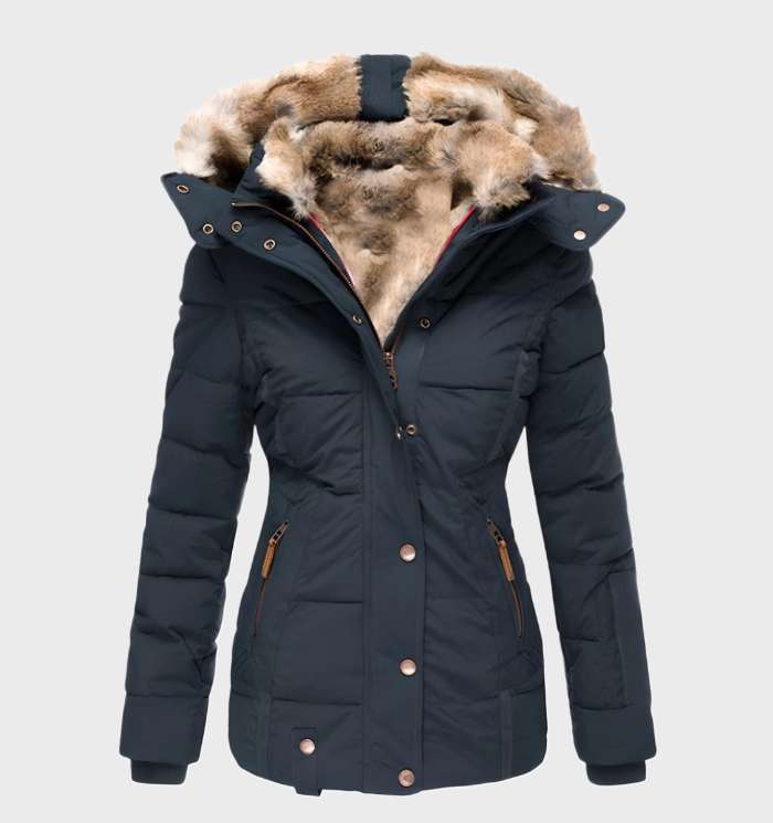 Slim Fit Ladies Winter Jacket with Hood - Aurora - Image 2