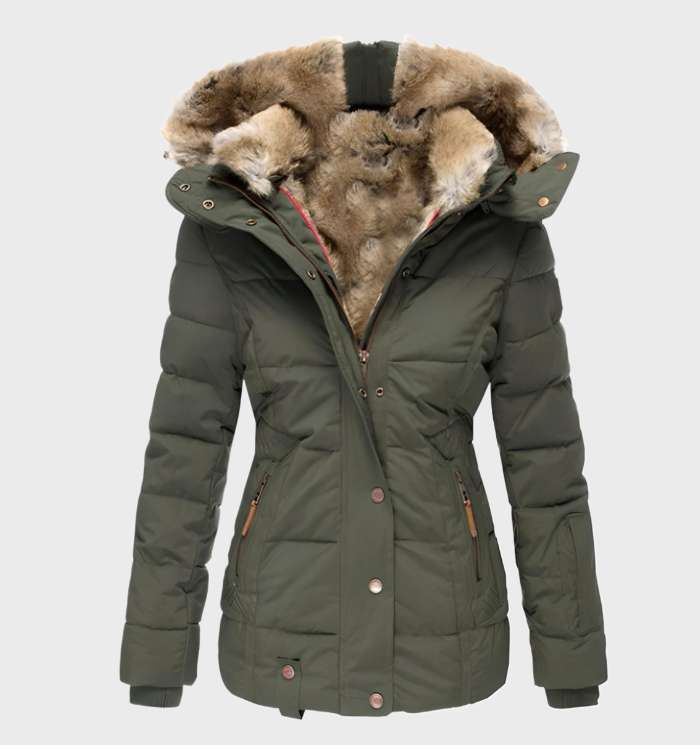 Slim Fit Ladies Winter Jacket with Hood - Aurora - Image 3