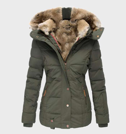 Slim Fit Ladies Winter Jacket with Hood - Aurora - Image 3