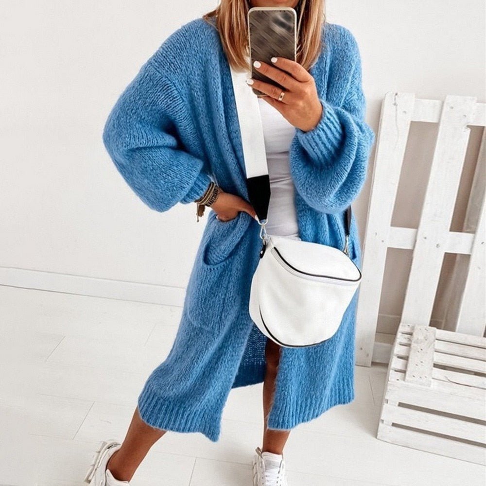 Soft Knit Oversized Women's Cardigan - Sienna - Image 3