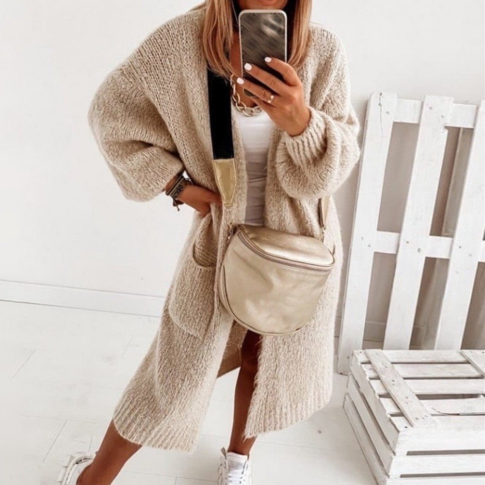 Soft Knit Oversized Women's Cardigan - Sienna - Image 1