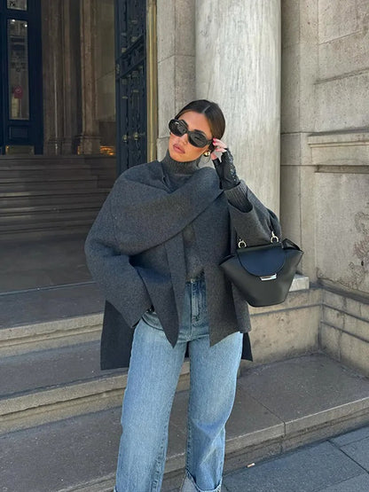 Stylish Ladies Winter Poncho - Ella - Image 6