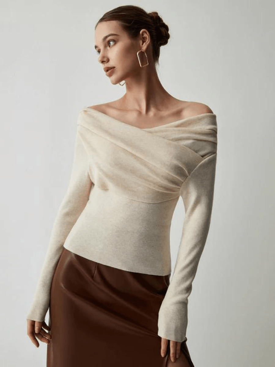Trendy Off-Shoulder Sweater - Maria - Image 2