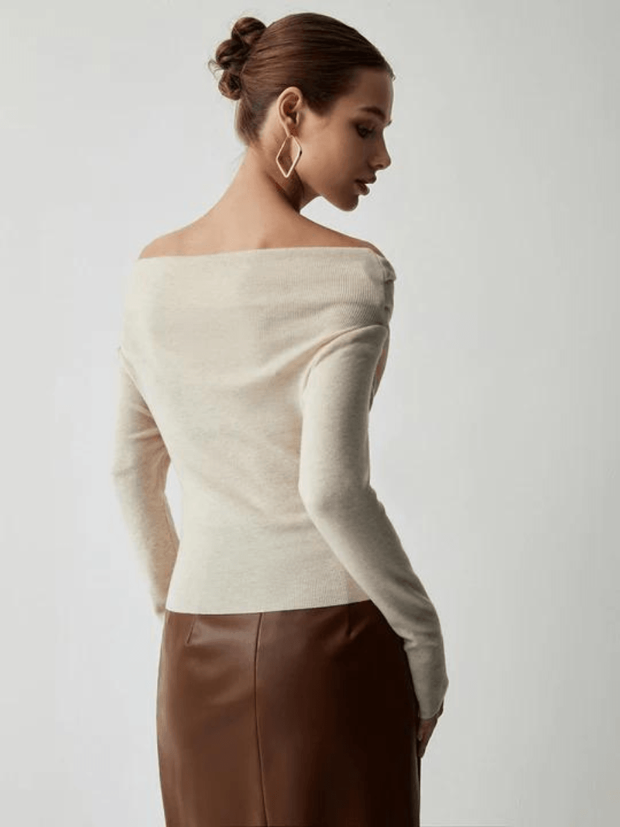 Trendy Off-Shoulder Sweater - Maria - Image 3