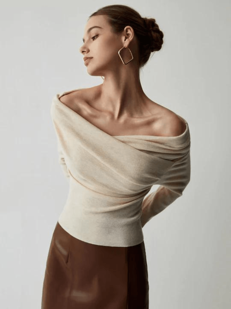 Trendy Off-Shoulder Sweater - Maria - Image 1