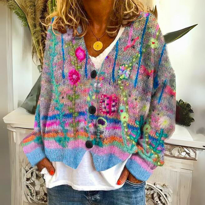 Warm Ladies Cardigan with Print – Liv - Image 4