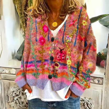 Warm Ladies Cardigan with Print – Liv - Image 2