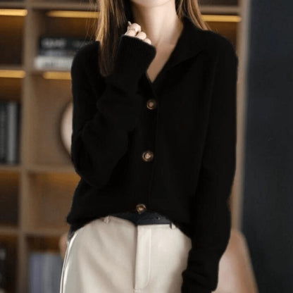 Women's Cashmere Blend Button-Front Knit Cardigan - Image 6