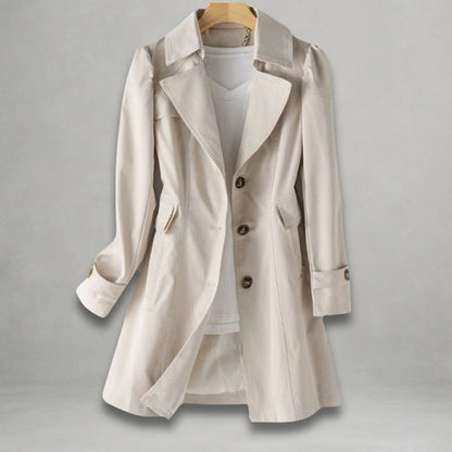 Women's Classic Single-Breasted Trench Coat Notch Lapel - Image 3