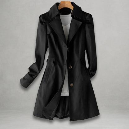 Women's Classic Single-Breasted Trench Coat Notch Lapel - Image 4