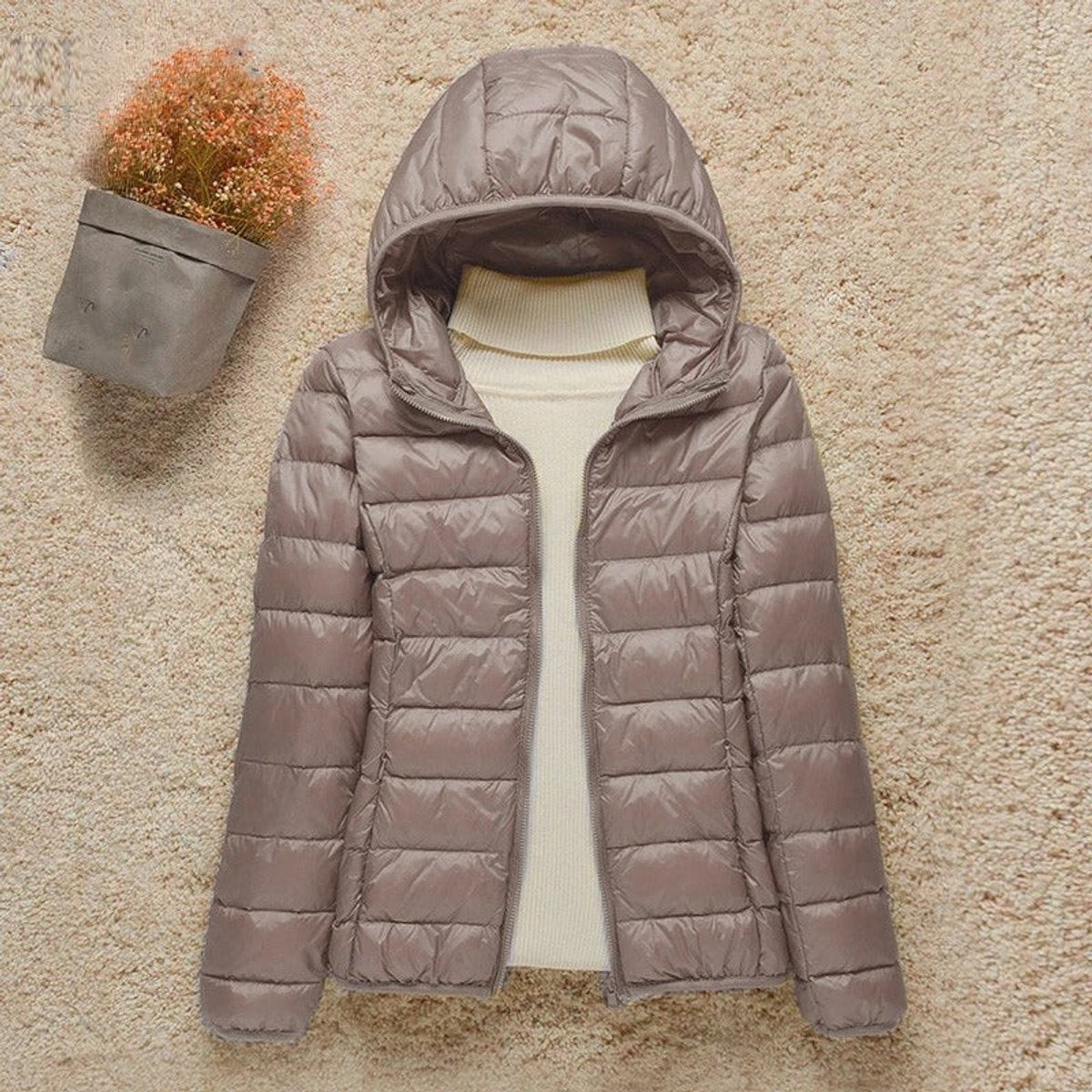 Women's Lightweight Hooded Quilted Jacket Packable Puffer - Image 1