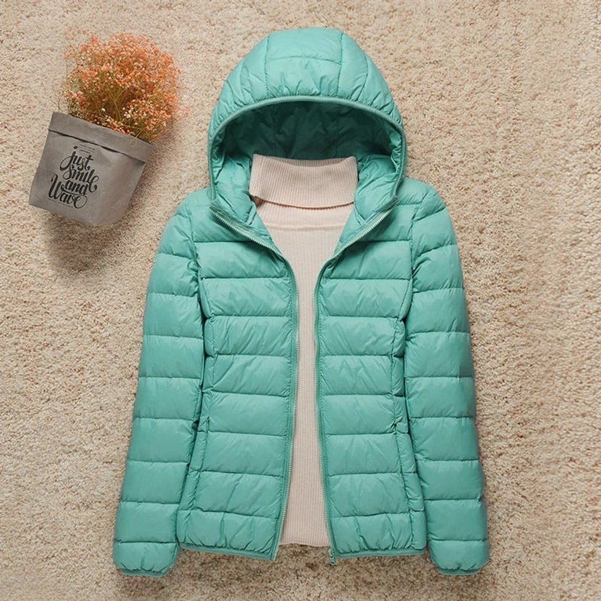 Women's Lightweight Hooded Quilted Jacket Packable Puffer - Image 10