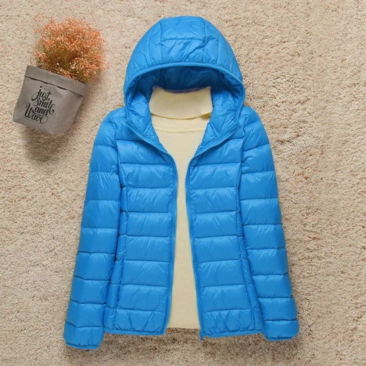 Women's Lightweight Hooded Quilted Jacket Packable Puffer - Image 3