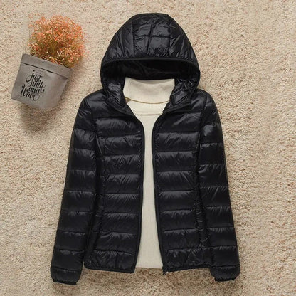 Women's Lightweight Hooded Quilted Jacket Packable Puffer - Image 4