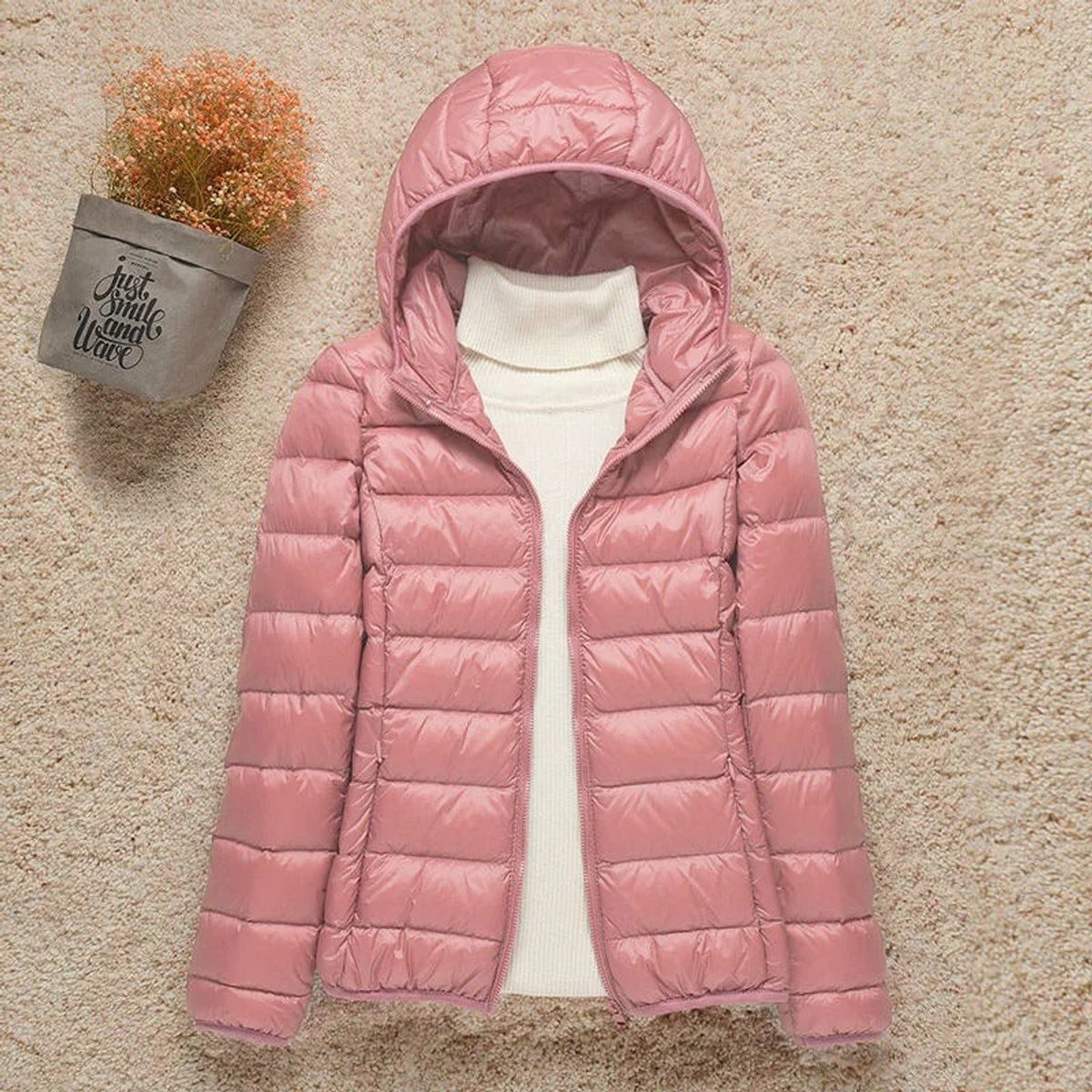 Women's Lightweight Hooded Quilted Jacket Packable Puffer - Image 5