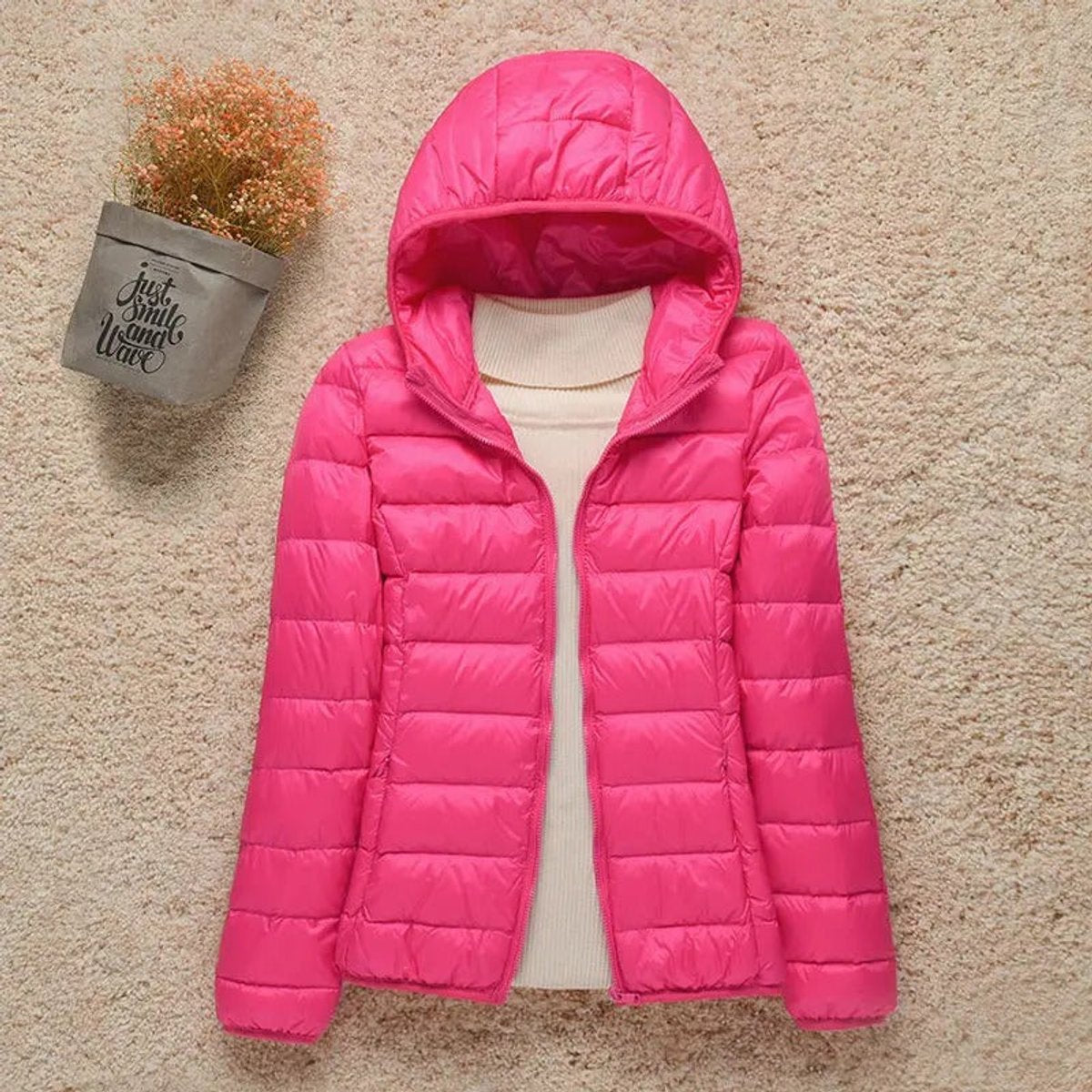 Women's Lightweight Hooded Quilted Jacket Packable Puffer - Image 6