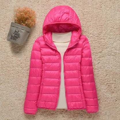 Women's Lightweight Hooded Quilted Jacket Packable Puffer - Image 6