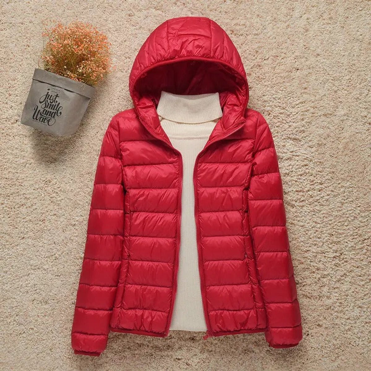 Women's Lightweight Hooded Quilted Jacket Packable Puffer - Image 7