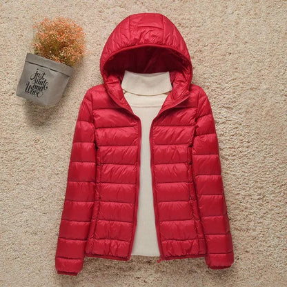 Women's Lightweight Hooded Quilted Jacket Packable Puffer - Image 7