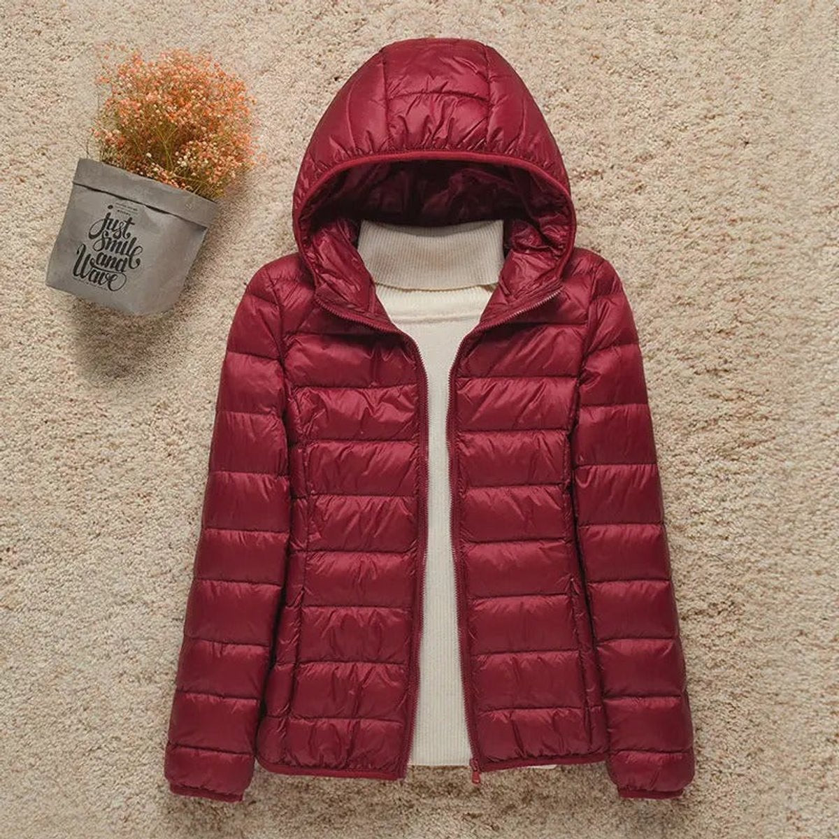 Women's Lightweight Hooded Quilted Jacket Packable Puffer - Image 8