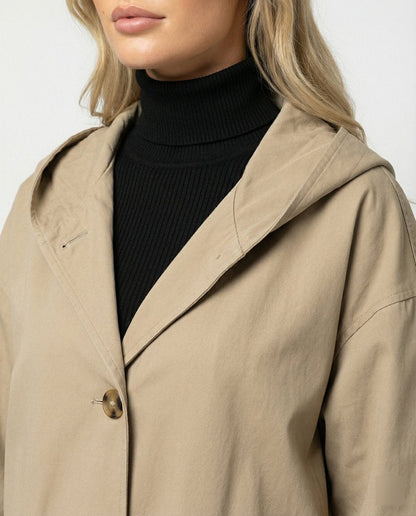 Women's Long Waterproof Hooded Trench Coat - Image 2