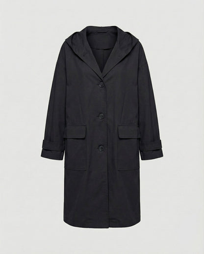Women's Long Waterproof Hooded Trench Coat - Image 4