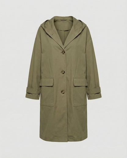 Women's Long Waterproof Hooded Trench Coat - Image 5