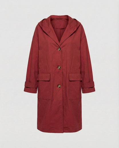 Women's Long Waterproof Hooded Trench Coat - Image 6