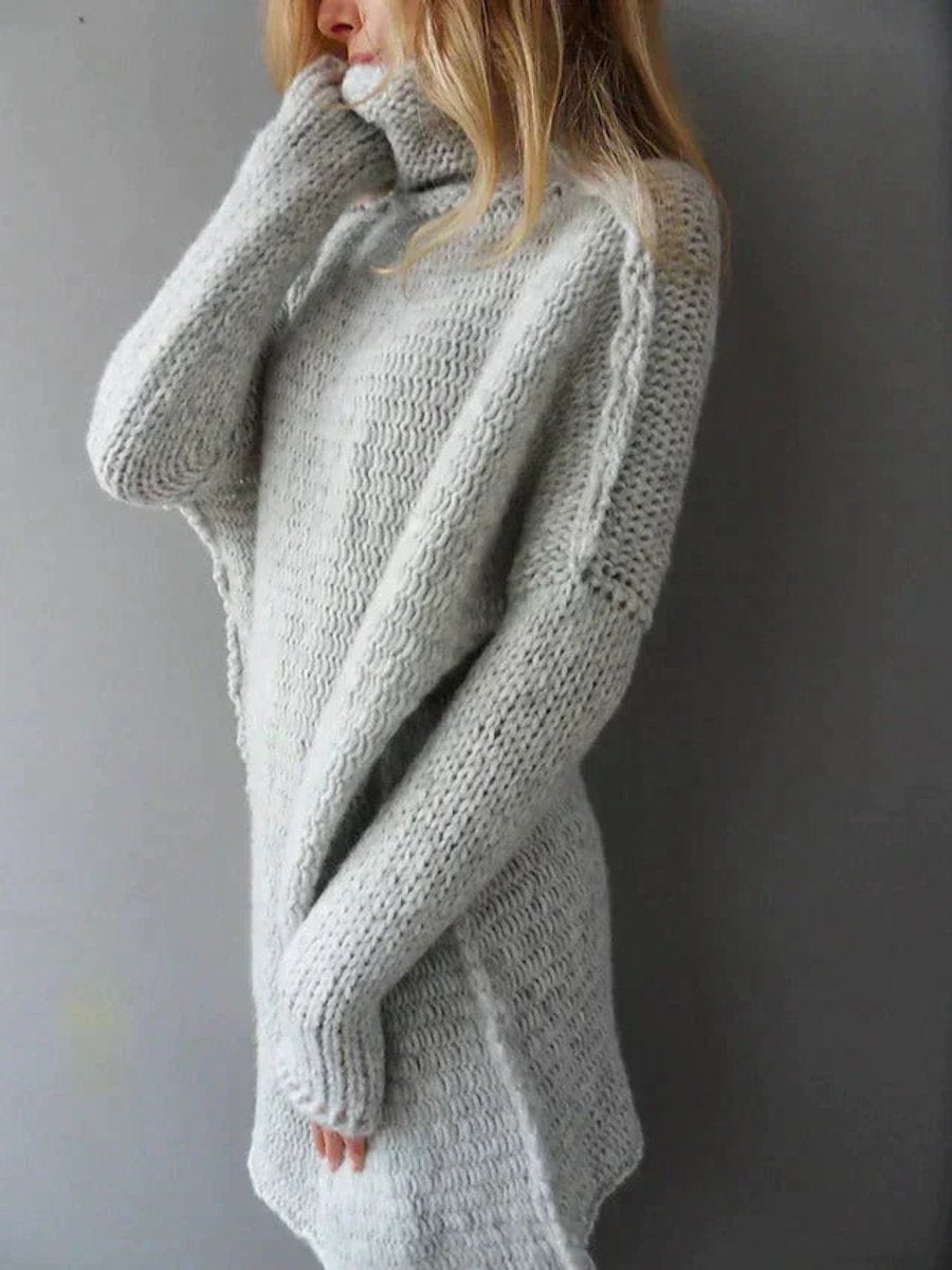 Women's Oversized Chunky Knit Turtleneck Sweater - Image 3