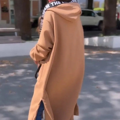 Women's Oversized Long Hooded Zip-Up Coat - Image 2
