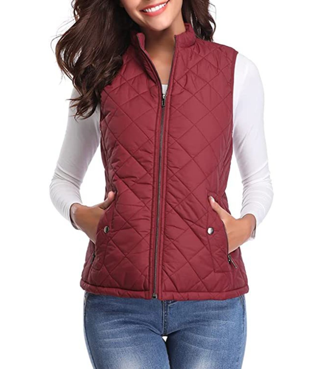 Women's Quilted Zip-Up Lightweight Puffer Vest Stand Collar - Image 5