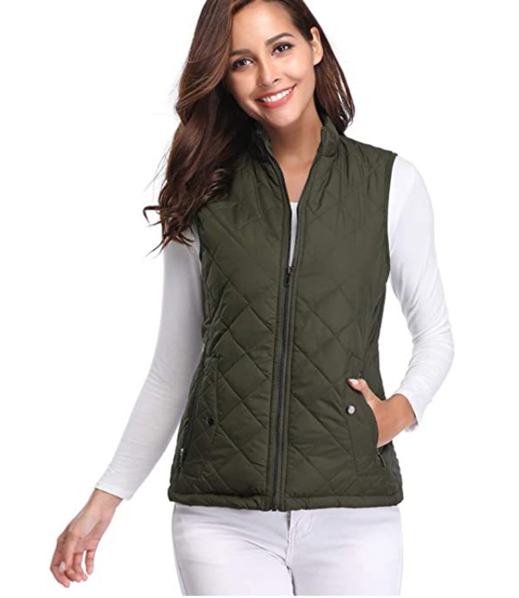 Women's Quilted Zip-Up Lightweight Puffer Vest Stand Collar - Image 8