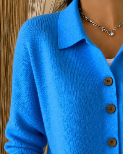 Women's Relaxed-Fit Button-Up Collared Knit Cardigan - Image 2