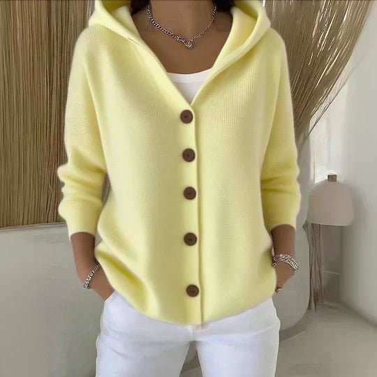 Women's Relaxed-Fit Hooded Button-Front Knit Cardigan - Image 4