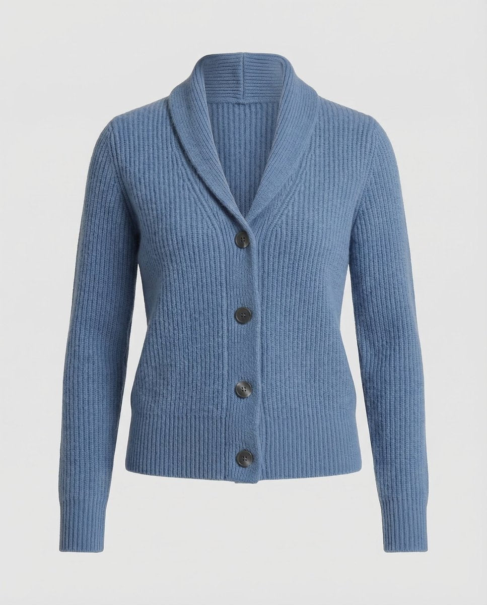 Women's Ribbed Knit Button-Front Lapel Collar Cardigan - Image 5