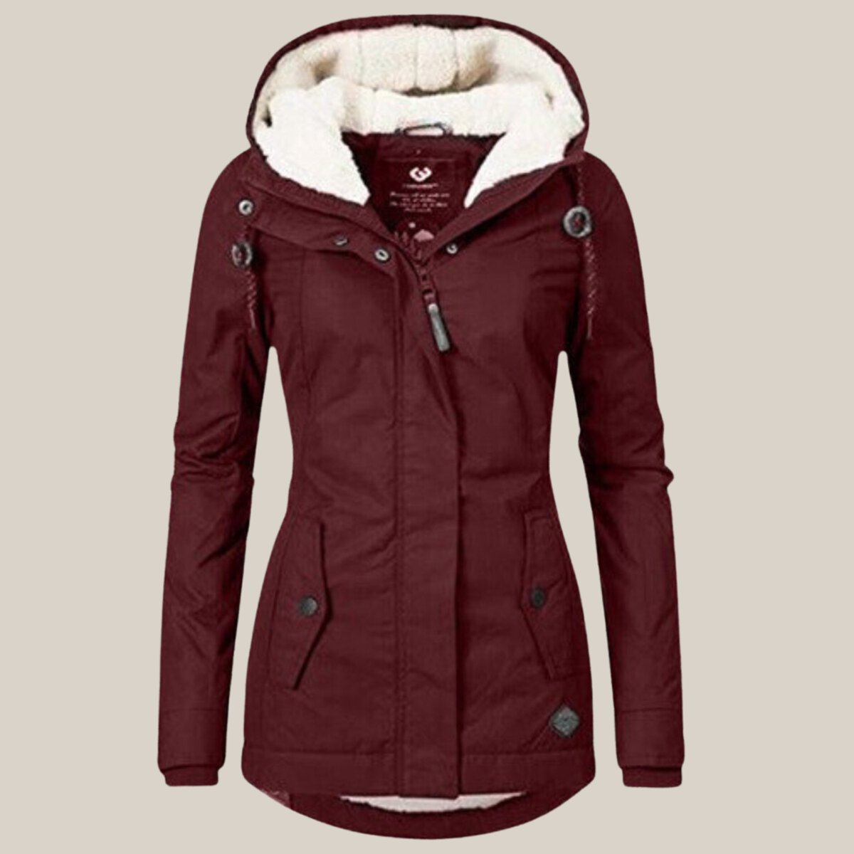 Women's Sherpa-Lined Hooded Quilted Jacket Fleece Winter Coat - Image 12