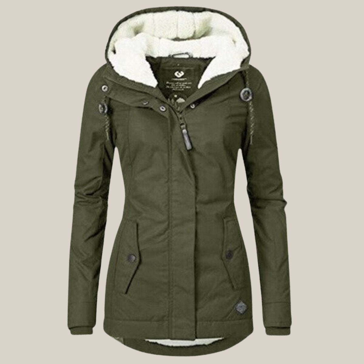 Women's Sherpa-Lined Hooded Quilted Jacket Fleece Winter Coat - Image 7