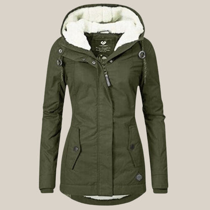 Women's Sherpa-Lined Hooded Quilted Jacket Fleece Winter Coat - Image 7