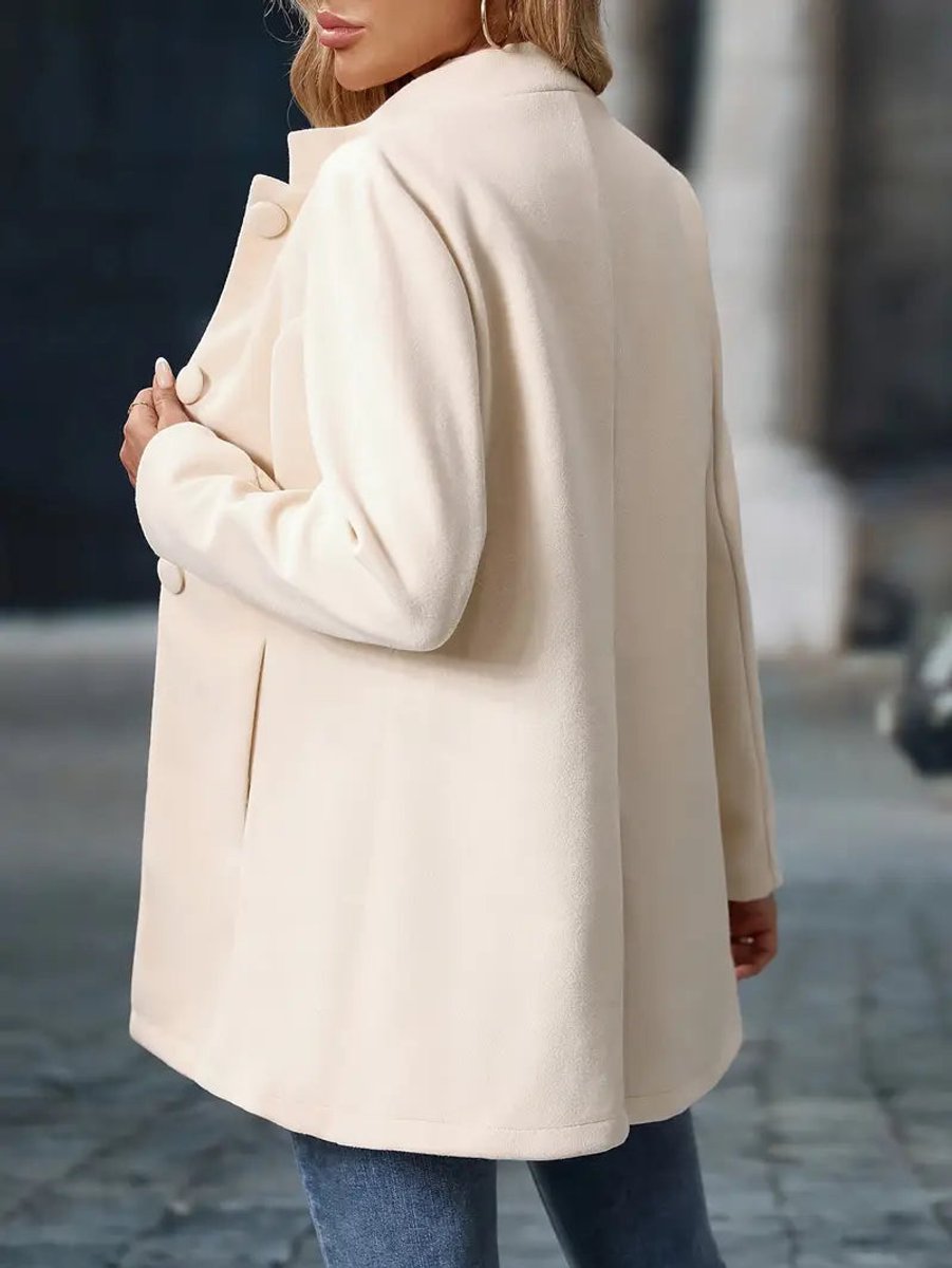 Women's Stand-Collar Button-Front Longline Blazer Coat - Image 10