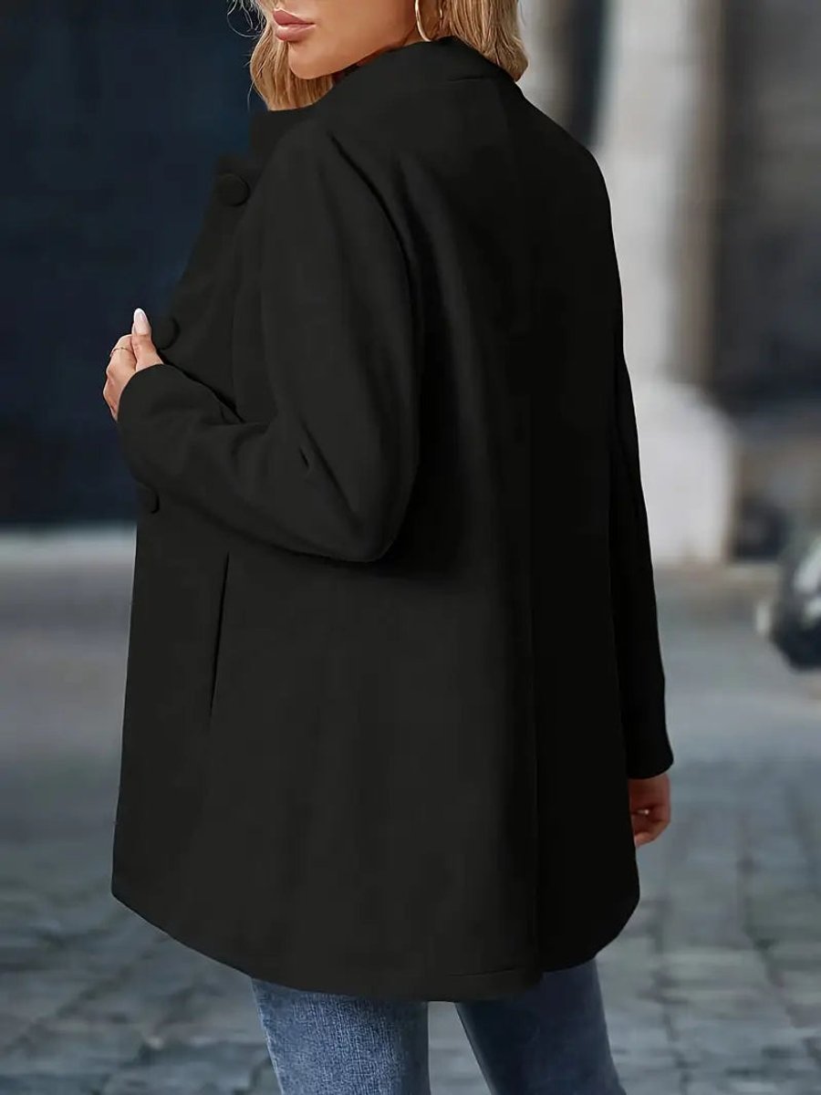 Women's Stand-Collar Button-Front Longline Blazer Coat - Image 7