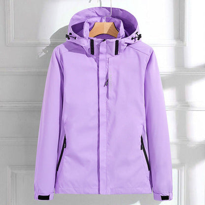 Women's Waterproof Hooded Adjustable-Fit Rain Jacket - Image 3
